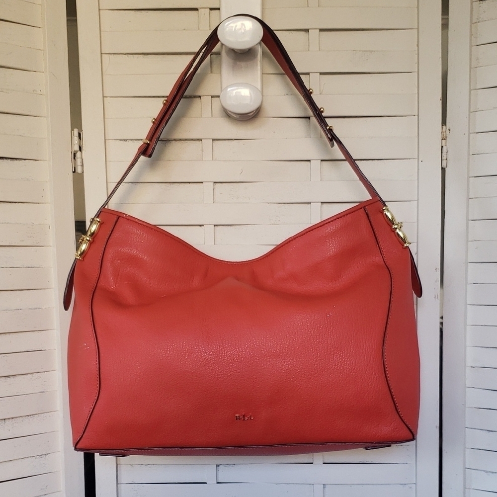 Elegant Red Leather Hobo Bag